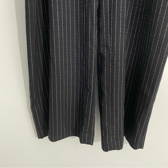 Anthropologie The Essentials Navy Blue Pinstriped Jumpsuit Size 4 - Picture 8 of 12